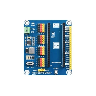 Imagen de Waveshare Servo Driver Module for Raspberry Pi Pico Ideal Controlling Robotic Arm or Hexapod Walker 16 Channel Outputs bit Resolution