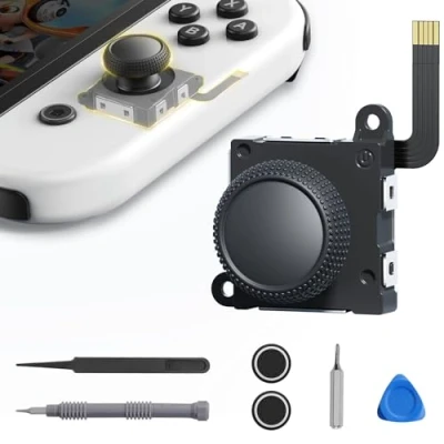 Imagen de JINGDU Switch Joycon Kit de repuesto para joystick Hall compatible con Switch/Switch OLED/Switch Lite, Controller Thumb Stick herramientas reparación (1 paquete)
