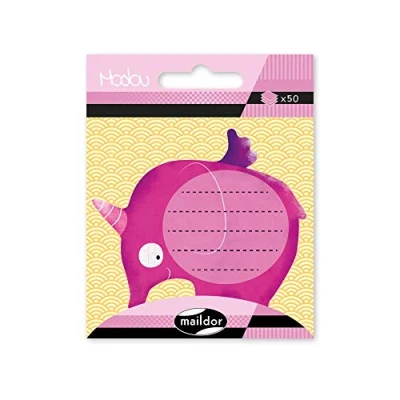 Imagen de Maildor MI045C Modou Bloc de notas autoadhesivas (1 bolsa con 50 adhesivas, ideal para tus notas, 7 x cm, práctico y fácil usar, unicornio elefante), 1 paquete