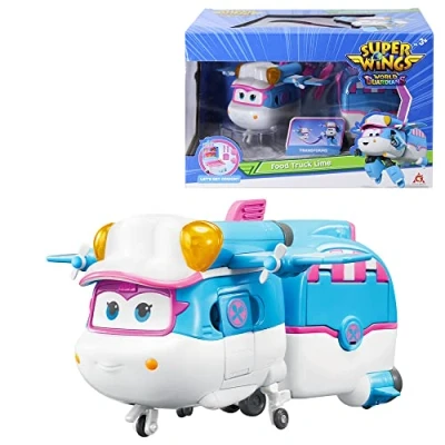 Imagen de Super Wings Carro de Cal y Comida Transformable para Niños Niñas 3 4 5 6 7 Años, Figuras Acción Aviones Transformables Juegos Preescolares Regalos Cumpleaños, Pulgadas