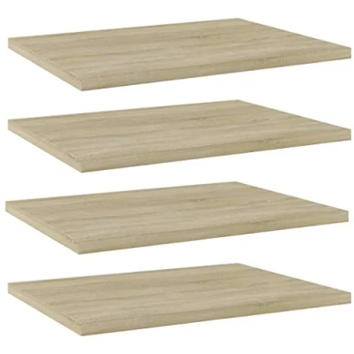 Imagen de vidaXL 4X Estantes Estantería Estudio Salón Decoración Libros Librería Librero Biblioteca Tablero Extra Madera Contrachapada Roble Sonoma 40x30x1,5 cm