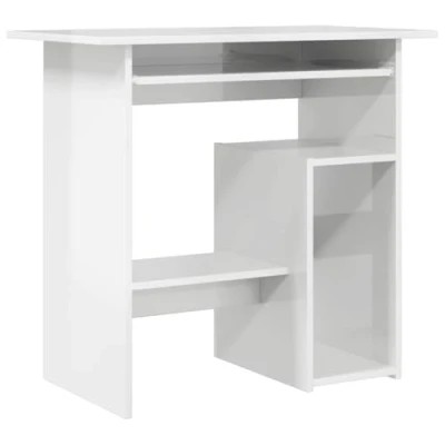 Imagen de vidaXL Escritorio de Ordenador Despacho Ejecutivo Oficina Estudio Robusto Estable Simple Contrachapada Blanco Brillante 80x45x74 cm