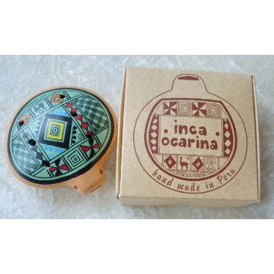 Imagen de Ocarina Inca, flauta peruana tradicional, comercio justo y solidario, verde pálido