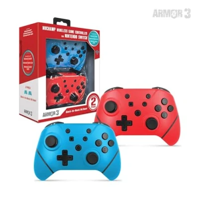 Imagen de Hyperkin NuChamp 2 en 1 Wireless Mando para Nintendo Switch/Nintendo Switch Lite Pack doble azul/rojo Armor3