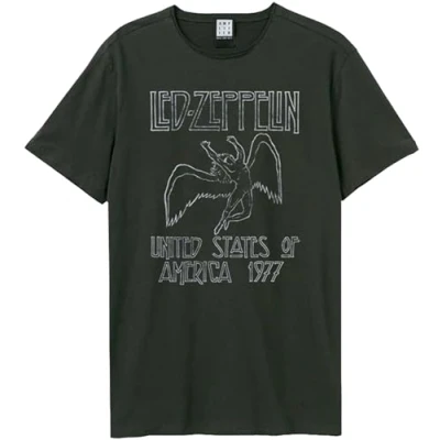 Imagen de Amplified Led Zeppelin Tour 77 Camiseta, Gris (Charcoal CC), XS para Hombre