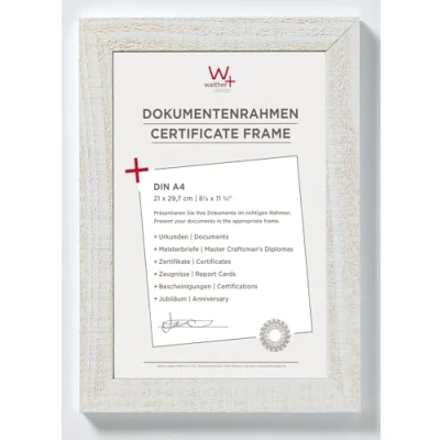 Imagen de Walther Design HO130V Home, Marco de madera, blanco polar, 21 x 29,7 cm