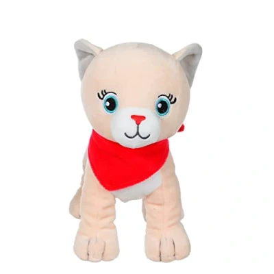 Imagen de Gipsy Toys Divertido Gatito Beige con Bufanda roja Peluche para niños 071620