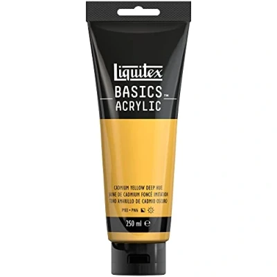 Imagen de Liquitex Basic Acrylic Tubo De Pintura Acrílica, 250 ML, Amarillo (Tono Cadmio Oscuro Nuevo)