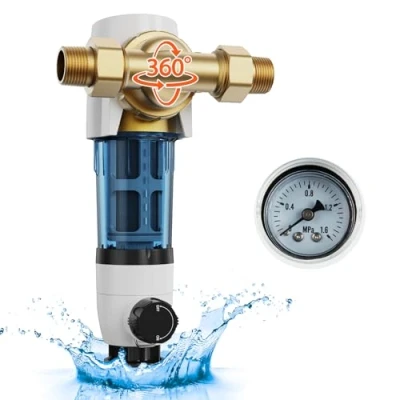 Imagen de VEVOR Filtro Giratorio, de Sedimento 40 Micrones para Agua Pozo Alto Flujo, Sistemas Filtración Toda la Casa, Sedimentos 151 x 195 347 mm