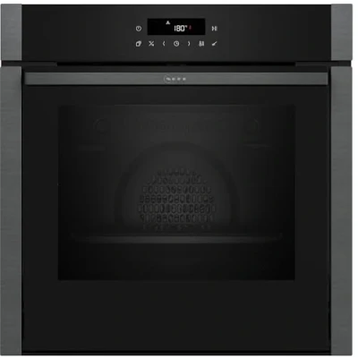Imagen de NEFF B5ACJ7HG3 N 50 Horno empotrado gris grafito con hide, pirólisis, 7 tipos de calefacción: CircoTherm, AirFry, pantalla LED, sin botón, EasyClean, control electrónico, fabricado en Alemania