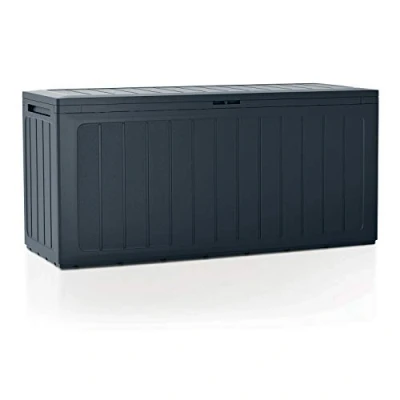 Imagen de Baul de jardin 280 litros Prosperplast Boardebox plastico en color antracita 116 x 43,3 55 cm