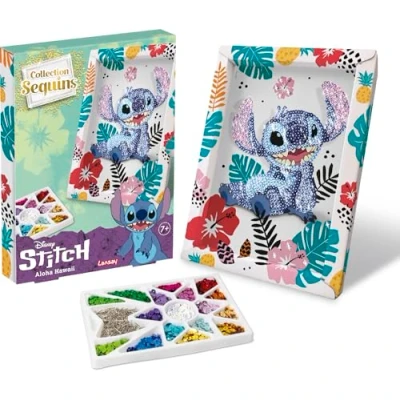 Imagen de COLLECTION SEQUINS Disney STITCH Set Crea un brillante tablero de puntadas lentejuelas Incluye compartimento almacenamiento Separa y organiza fácilmente las 7 años