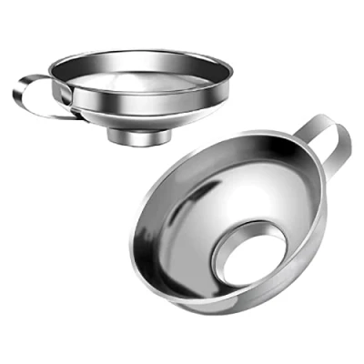 Imagen de 2 Piezas Embudos de Acero Inoxidable Embudo Mermelada Boca Ancha Para Transferir Polvo Frijoles Y
