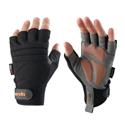 Imagen de SCRUFFS GUANTES DE TRABAJO SIN DEDOS COMERCIALES ELECTRICISTA SPARKY LARGE T51004 (LARGE)