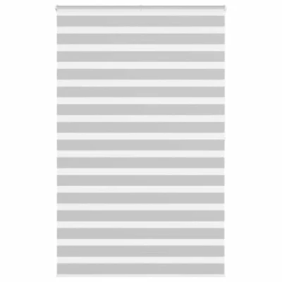 Imagen de vidaXL Estor Cebra Gris Claro 145x200cm Tejido Ancho 140,9cm poliéster, Doble, Enrollable Cebra, Cortina Doble