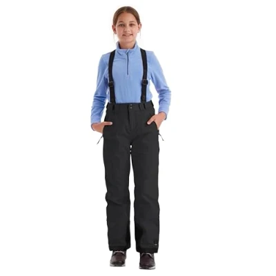 Imagen de Killtec 43402 000 Pantalones de esquí para niña con Peto Desmontable y protección en los Cantos, Color Negro, 152
