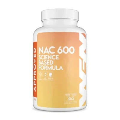 Imagen de WFN Approved NAC 600 mg por cápsula N Acetil L Cisteína Suministro anual de 365 cápsulas Altamente dosificado, vegano, sin aditivos Producido y probado en Alemania