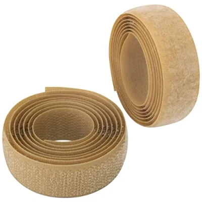 Imagen de AERZETIX C65923 Cinta/rollo de scratch 20mm 1 metro auto agarre organizador/sujetacables tira enganche bolsa prenda correa color: arena en poliamida y poliéster