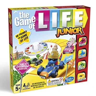 Imagen de Hasbro Gaming Game of Life Junior Clasico Juego de Mesa, Multicolor, Miscelanea (B0654SC5), a Partir 5 años Edad