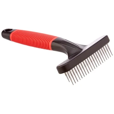 Imagen de Ferplast Rastrillo para Perros Gro 5874, Doble hilera de púas Redondeadas giratorias, Ideal Animales Pelo Medio y Largo, 11 x 3 h 15,5 cm