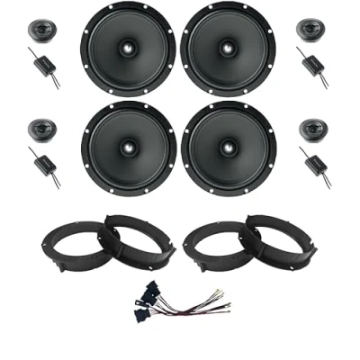 Imagen de Kit de 8 altavoces FOCAL ASE 165 para VW Golf IV V mm con 2 soportes delanteros, traseros y 4 conectores