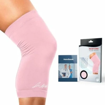 Imagen de Rodillera Compresión Desarrollada por Médicos Alivio Lesiones, Dolor Articular, Ligamentos, Menisco, Tendinitis, Bursitis Ideal como Crossfit Running Powerlifting [Talla M, Color Rosa]