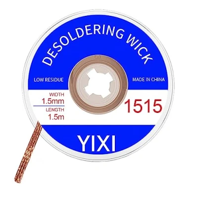 Imagen de 1 Pieza Malla Desoldadora,Soldadura Desoldar para Eliminación de Estaño,Malla desoldadura Sin Limpieza, Trenza Mecha Soldadura,Quitar la Soldadura,Mecha desoldar(1.5mm*1.5m)