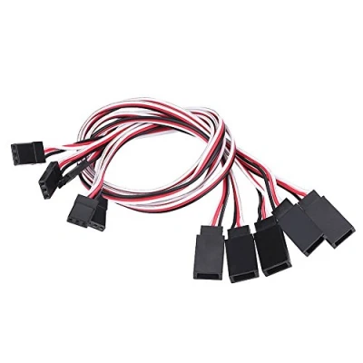 Imagen de 5Pcs Servo Cables, 30cm 3 Pin Extension Cable Cord Core Wire Lead Accesorio RC para JR / FUTABA