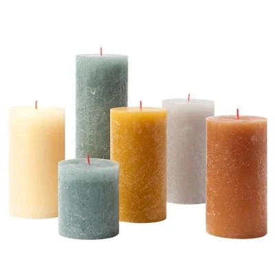 Imagen de Bolsius Juego de regalo velas rústicas, ambiente nórdico, caja 6, largo tiempo combustión, para el hogar, decoración interiores, sin perfume