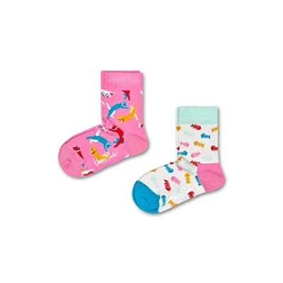 Imagen de Happy Socks 2 Pack Cat Calcetines, Multicolor (Multicolour 300), 1 años (Talla del Fabricante: 12 24M) (Pack de 2) para Bebés