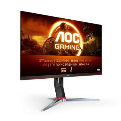 Imagen de AOC Gaming 27G2SP Monitor FHD de 27 Pulgadas, 165 Hz, 1 ms, FreeSync Premium (1920 x 1080, HDMI, DisplayPort), Color Negro y Rojo