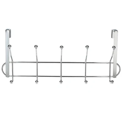 Imagen de Perchero cromado colgante para puerta 5/10 ganchos. terminacion metalica.