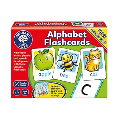 Imagen de Orchard Toys Alphabet Flashcards, 26 Educational Double Sided Teach The Letters of Alphabet, Perfect for Kids Age 3 7, Toy