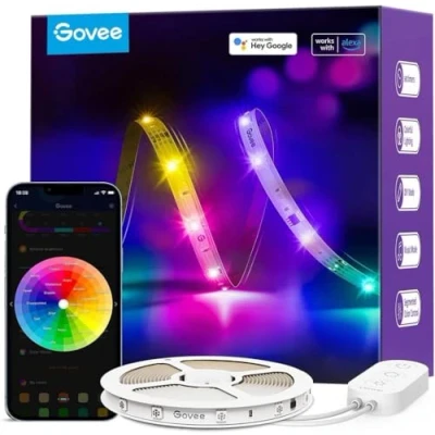 Imagen de Govee RGBIC Basic Wi Fi Bluetooth LED Strip Lights (5 Meter), Black