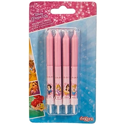 Imagen de Dekora Velas de Cumpleaños Infantiles Princesas Disney 9 cm 8 unidades