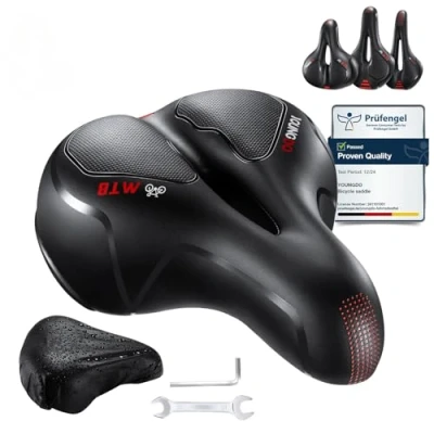 Imagen de YOUNGDO Sillín de Bicicleta Gel, Ergonómico para Hombre Mujer, Asiento Antiprostatico Cómodo y Transpirable BMX,Bicicleta Carretera,Bicicleta Montaña