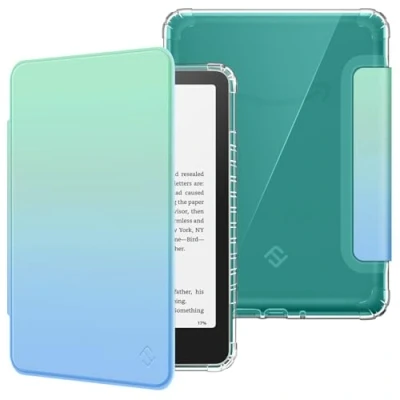 Imagen de Fintie Funda para Kindle Paperwhite de 7&quot; (12ª Gen 2024) y Colorsoft Signature Edition, Cubierta Trasera TPU Transparente Ultra Transparente, Encendido Apagado automático,Seaside Ombre
