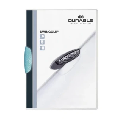 Imagen de Durable 226014 Carpeta con clip Swingclip de PP, hasta 30 hojas A4, azul medio, paquete 25