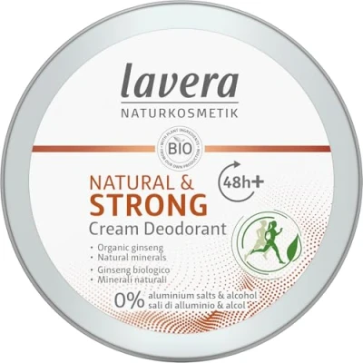 Imagen de lavera, Crema desodorante natural fuerte vegana cosmética ginseng orgánico minerales naturales sin aluminio 48 horas protección 50 ml, 1 unidad