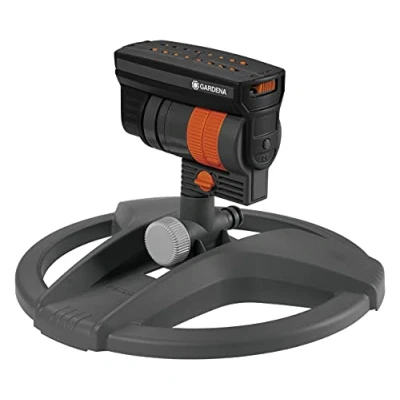 Imagen de GARDENA ZoomMaxx 8127 20 aspersor cuadrado de oscilante para las más diversas exigencias y superficies 9 216 m², alcance 3 18 m, ancho aspersión 12 con pie apoyo