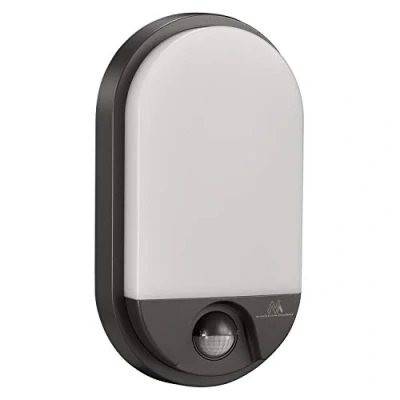 Imagen de Maclean Energy MCE340 Lámpara LED con Sensor de Movimiento por Infrarrojos GR 1100lm 15W IP54 Color Gris, Blanco Natural (4000K) (gris)