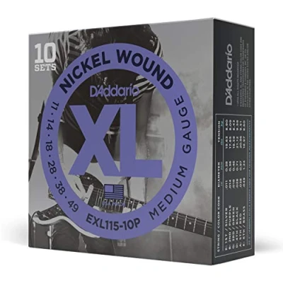 Imagen de D&#039;Addario EXL115 10P XL Nickel Wound Blues/Jazz Rock (.010 .046) Electric Guitar Strings 10 Pack