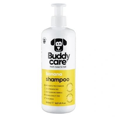 Imagen de Champú Banana Dog de Buddycare limpieza profunda para perros Aroma afrutado con aloe vera y provitamina B5 (500 ml)