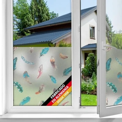 Imagen de d c fix vinilo adhesivo para cristales ventanas Finja estático premium opaco translúcido privacidad decorativo mampara de ducha baño lámina pegatina 45 cm x 1,5 m