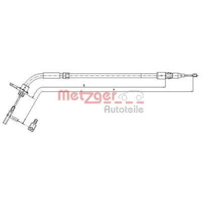 Imagen de METZGER 10.9333 Cable de Freno Mano Atrás izquierda 587/476 COFLE MERCEDES BENZ: Clase B, A