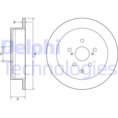 Imagen de DELPHI BG4919C Disco de freno 309 10 5 macizo revestido sin procesar cojinete rueda, anillo sensor ABS LEXUS: RX III