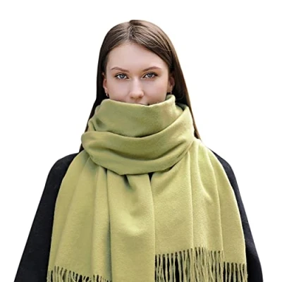 Imagen de MASADA Bufanda de invierno para mujer cálida y suave XXL 200 x 70 cm Verde