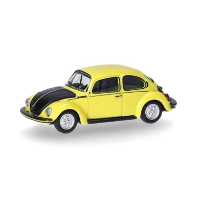 Imagen de herpa Volkswagen (VW) Escarabajo 1303 &quot;El Corredor Amarillo y Negro, Miniatura a Escala 1:87, Artículo de colección, Modelo plástico