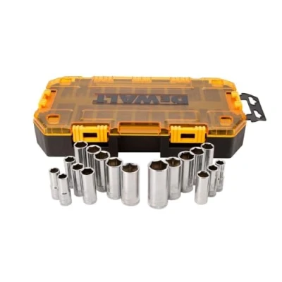 Imagen de DEWALT Juego de llaves vaso profundas, 20 piezas, 3/8 pulgadas métrica/SAE (DWMT73812)
