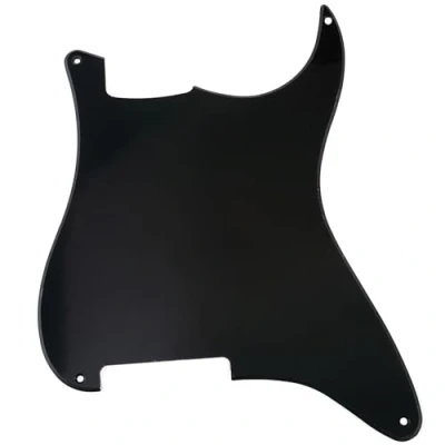 Imagen de Musiclily 4 Agujeros Pickguard Golpeador Sin Fresados y potenciómetros para Guitarra ST Style,1 capa Negro